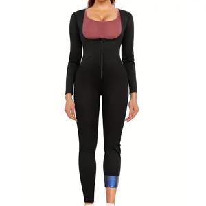 [Sweat Sauna Suit] Junlan Full Body Sauna Suit - Sweat Jumpsuit For Women - Waist Trainers Workout Sweat Suit