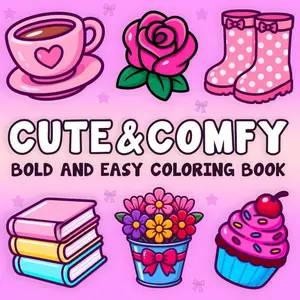 Cute & Comfy: Bold and Easy Coloring Book for Adults and Kids, Filled With a Wide Variety of Cute Illustrations, Simple Thick-Lined Designs, and Cozy ... Stress Relief. (Bold and Easy Coloring Book)