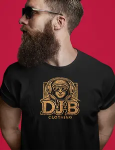 Men's DJ Beard Clothing Stained Logo T-shirt Cotton Menswear Streetwear Top