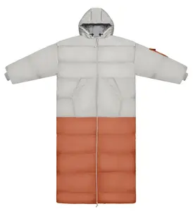 Coral Pink and White Long Sleeve Sleeping Bag Jacket L-XXL