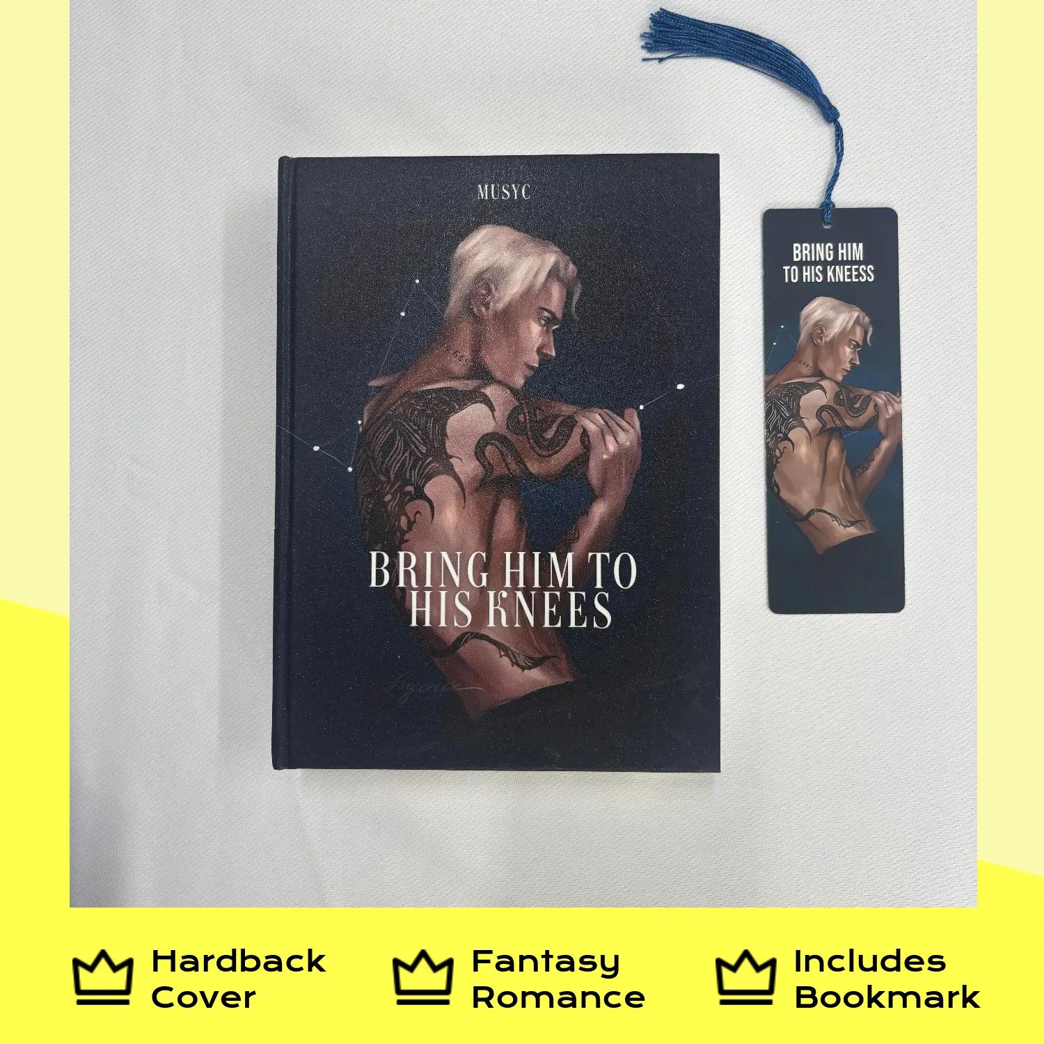Bring Him to His Knees Hardcover Book, Dark Romance Collector Edition with Free Bookmark, Dramione Inspired Dark Romance Reading Edition