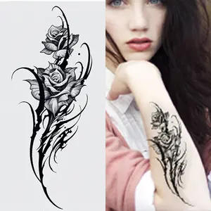 Custom Flower Tattoo Sticker, Waterproof Body Art for Men and Women, Long-Lasting 7-14 Days, Arm Tattoo Paper