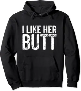 Cute Valentines Couple Matching Outfit I Like Her Butt Set1 Pullover Hoodie - Bernadetab Shop 96B083DLD22S