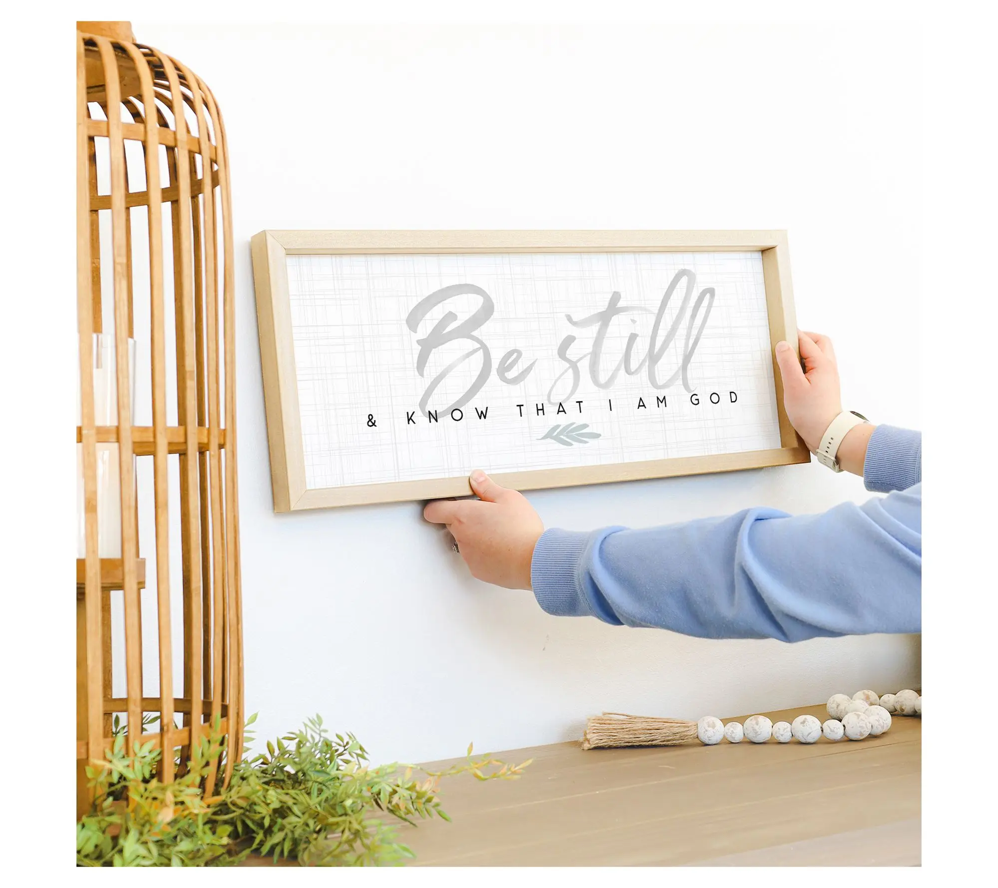 Sincere Surroundings 24" Be Still Leaf Farmhouse Frame