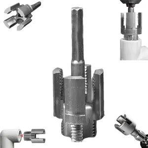 Integrated Internal & External Pipe Threading Tool,Electric Drill Compatible 2 in 1 PVC Pipe Threader Kit,1/2" (DN15) 3/4" (DN20) Pipe Sizes Rethreading Tool,Pipe Thread Opener S