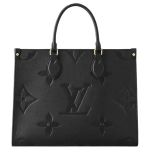 Louis Vuitton OnTheGo Square Structured Monogram Embossed Jungle Bag – Women’s Medium Grain Leather Shoulder and Top Handle Bag in Black