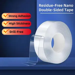 6.65FT-Nano Tape Transparent ReusableWaterproof Tapes Heat Resistance BathroomHome Decoration,Ultra-strong Double SidedAdhesive