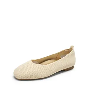 Dream Pairs Women's Wide-Toe Knit Flats