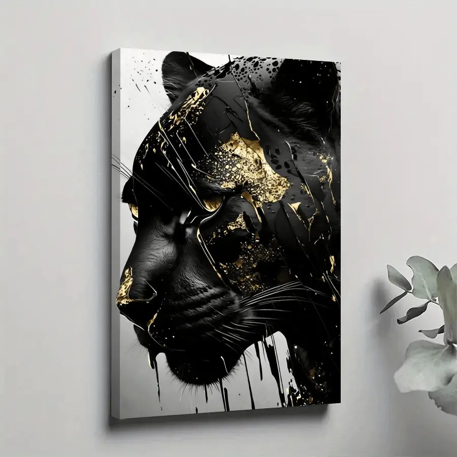 1pc  Canvas Poster, Panther Wall Art Canvas Paintings, Ideal Gift For Bedroom Living Room Corridor, Wall Art, Room Decoration