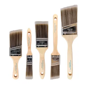 Vermeer Paint Brush Set - 5-Piece Flat and Angle Brushes for All Latex and Oil Paints & Stains - Home Improvement - Interior & Exterior Use
