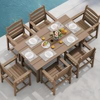 7-Piece (1 Table + 6 Chairs), Brown