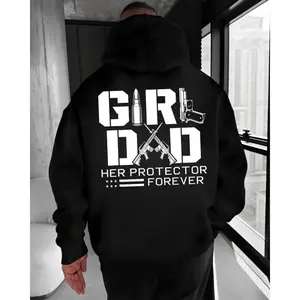 180g [100% cotton] Girl Dad Her Protector Forever Hoodie - Gun Lover Protective Father T-Shirt for Men - Tactical Dad Patriot Sweatshirt
