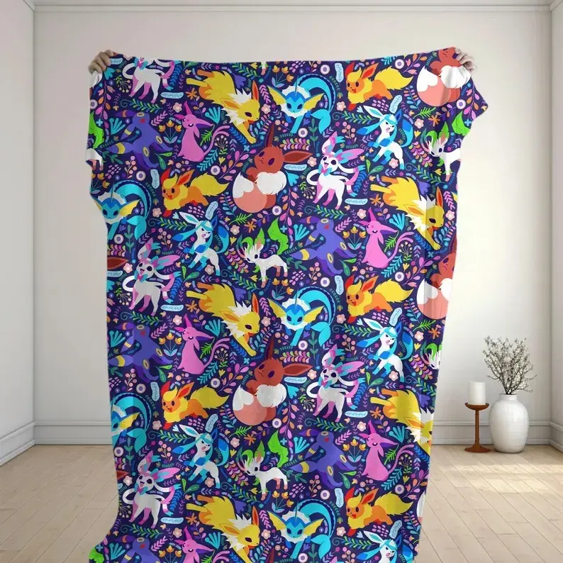 Mystical Dark Fox-Creature Graphic Flannel Throw Blanket, Soft Cozy Warm Texture, Fantasy Art Print, Versatile Home Decor, Thoughtful Christmas Gift