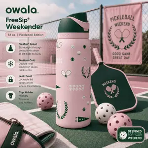 Owala FreeSip 32oz Weekender Insulated Water Bottle Leak Proof Built In Straw Perfect Pickleball Hydration Bottle for Court Practice & Travel