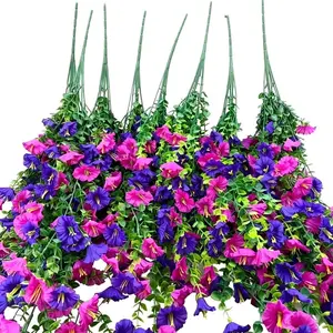 8 Piece Artificial Hanging Floral Plants, Artificial Faux Plants, Artificial Flower Set for Outdoor Decoration, UV Resistant Eucalyptus Vine, Wisteria, Wall Home Porch Garden Decor