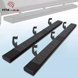 YITAMOTOR 6 inch Running Boards for 2007-2018 Chevy Silverado/GMC Sierra 1500/2007-2019 2500HD 3500HD Double/Extended Cab, Textured/Side Step/Nerf Bars (Incl. 2019 Sierra 1500 Limited) Heavy Duty Aluminum Boards Car Accessories Truck Replacement Part Outd