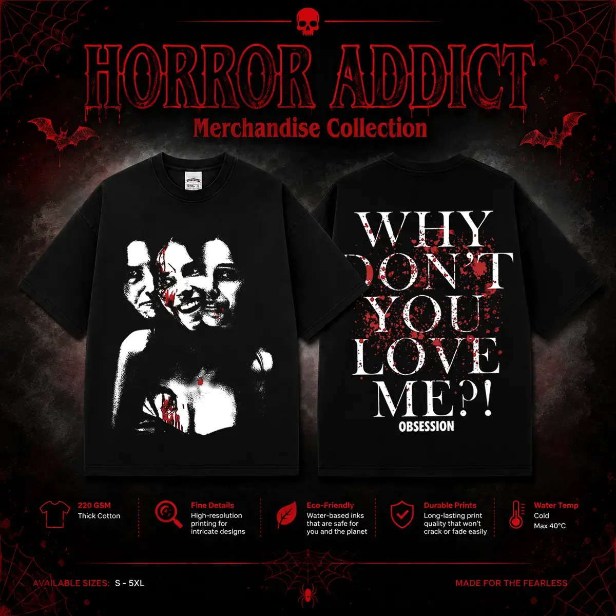 Obsession Why Don't You Love Me Gildan Unisex T-Shirt, Sweatshirt & Hoodie, Premium Cotton Horror Movie Shirt, Obsession Movie Costume, Halloween Costume, Why Don't You Love Me Outfit, Halloween Horror Movie Shirt, Horror Fan Gift