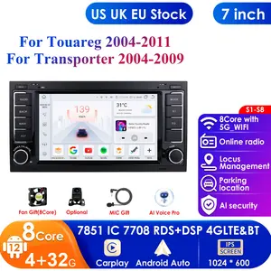Carplay 4G 2din Android 13 Car Radio For Volkswagen VW Passat Touareg Multivan T5 Transporte Multimedia Video Navigation GPS RDS