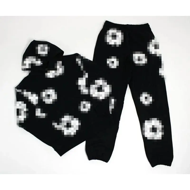 Black set (white floral wreath)