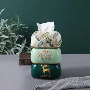 Nordic Ceramic Tissue Box, 1 Count Exquisite Tissue Holder, Tissue Storage Box for Home Living Room Bedroom Dining Room Decoration