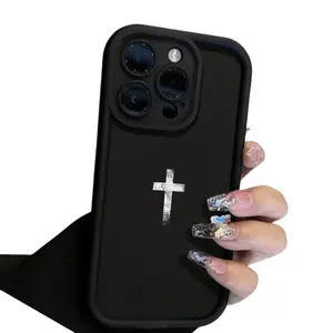 High-End Simple Cross Pattern Full-Coverage Anti-Shock Mobile Phone Case, Suitable for Iphone 16/ 15/ 14/ 13/ 12/ 11 Pro Max Mini X Xr Xs Xsmax 7 8 Plus Series. Advanced Bamboo Black Protective Case, Christmas Gift, Boyfriend Girlfriend