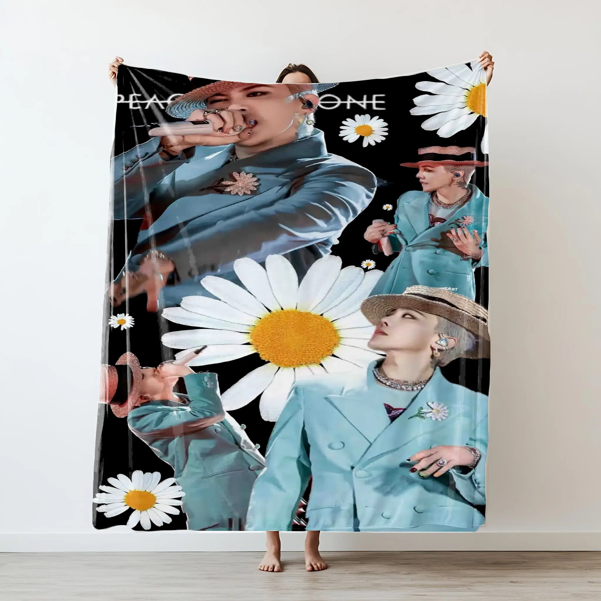 BIGBANG G-DRAGON custom-made office air-conditioner blanket with flannel pattern, blanket for nap time, sofa blanket
