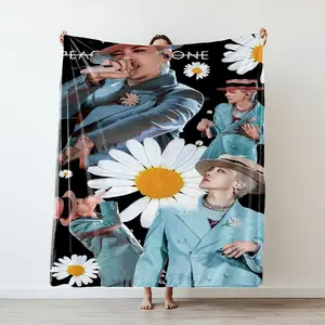 BIGBANG G-DRAGON custom-made office air-conditioner blanket with flannel pattern, blanket for nap time, sofa blanket