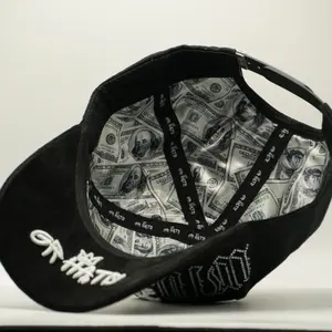 Mon3y Cap with Money Design, Adjustable Fit, Black Color, Street Style