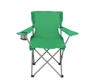 Ozark Trail Quad Folding Camping Chair - Bright Green, with Cup Holder for Sports & Outdoor Camping Hiking