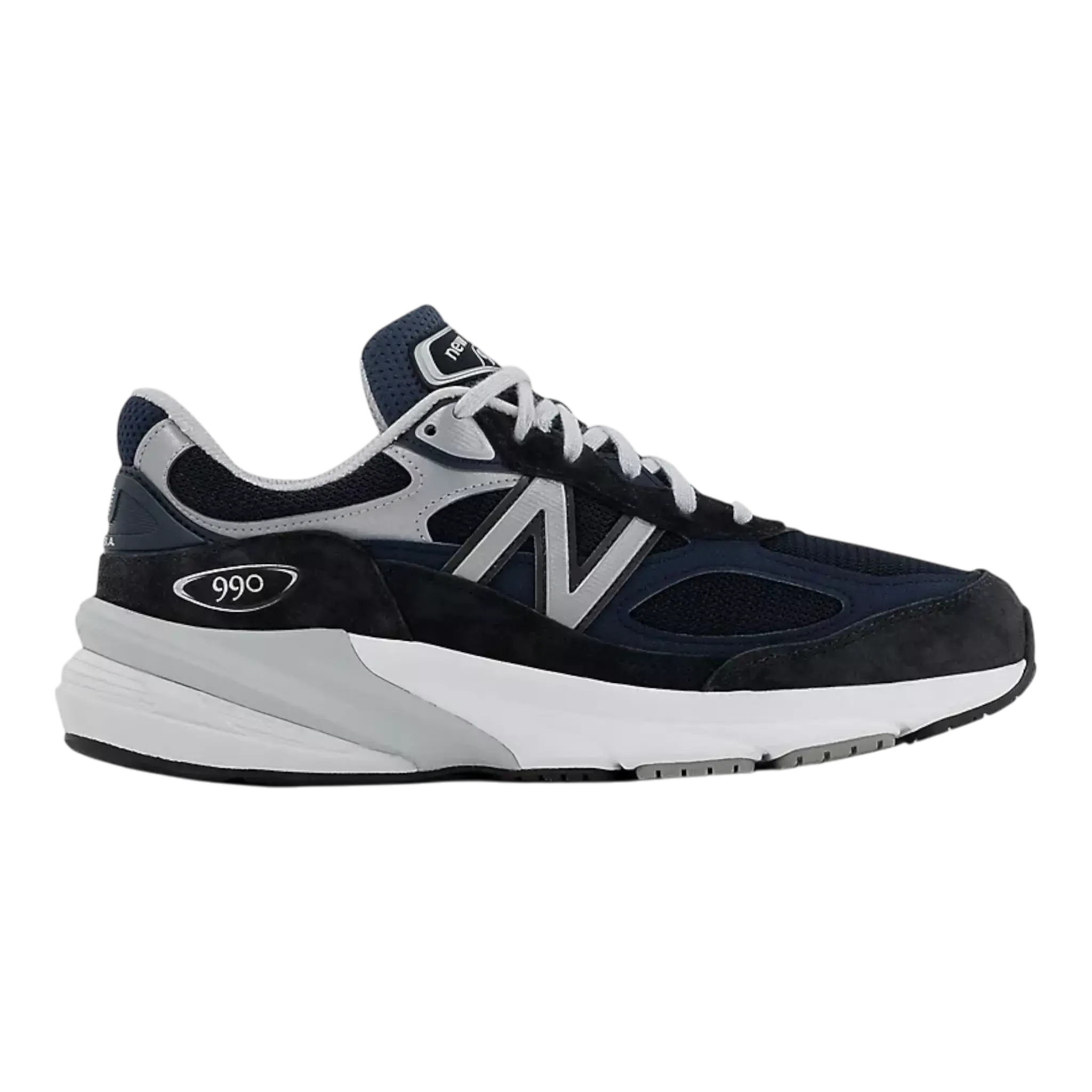 New Balance 990v6 Wide Shoe in Navy/White Suede | Men's