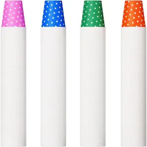 500 Pack 5oz Paper Cups, Multicolor Paper Disposable Cups, Small Mouthwash Cups, Cold Beverage Drinking Cup for ,Travel and Event (Stars)