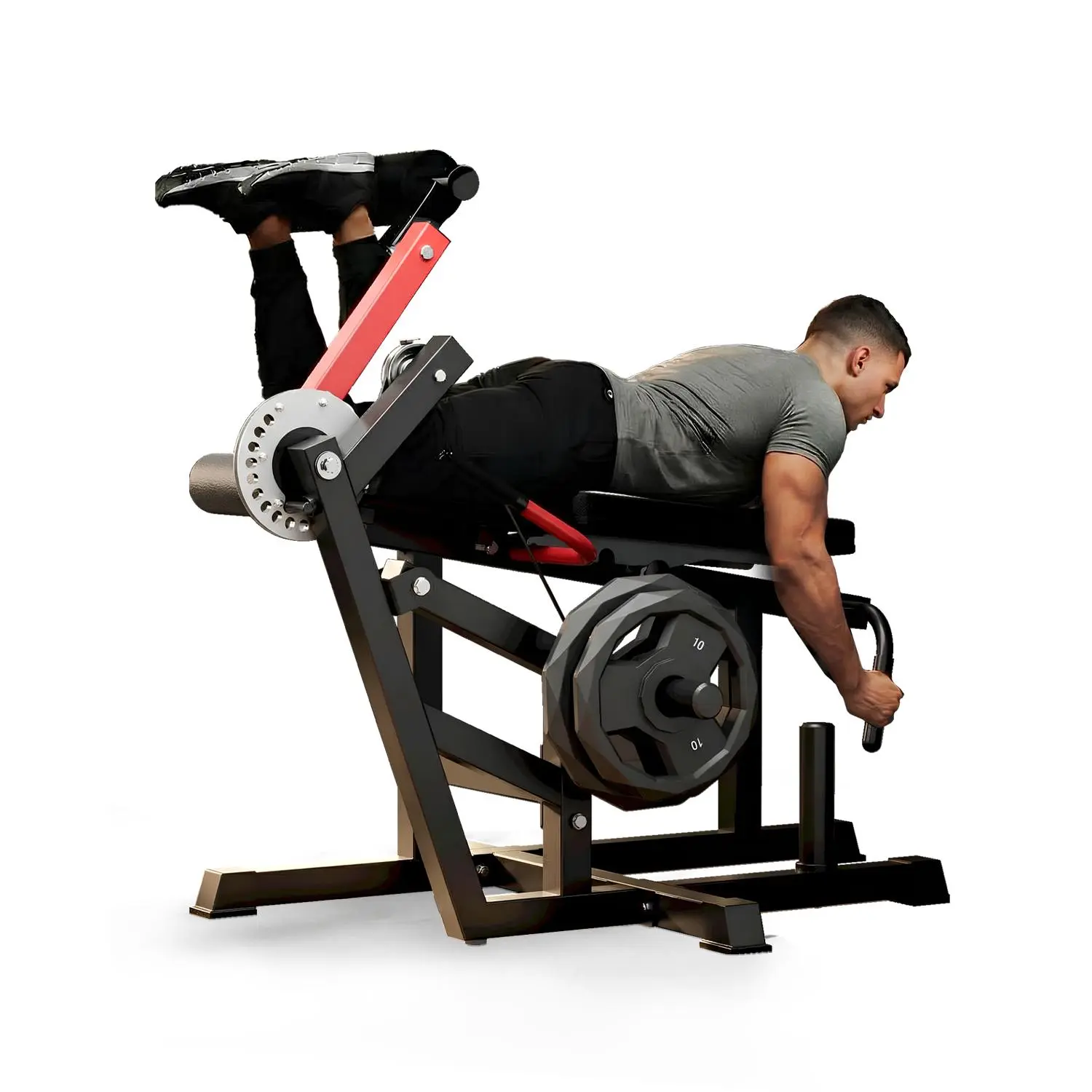 2-in-1 Leg Extension & Leg Curl Machine, Carbon Steel Frame, 330 lbs User Capacity, Adjustable Lower Body Strength Training Equipment with Ankle Restraint for Home, Garage, Home Gym
