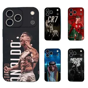 Football R-RoNalDo-ES CR7 Phone Case For iPhone 17,16,15,14,13,12,11,Plus,Pro Max,XS,X,XR,SE,Mini,8,7,Soft Silicone Black