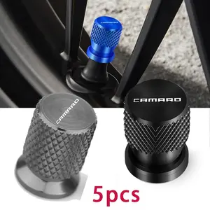 For Chevrolet Camaro 5pcs Aluminum Alloy Tire Valve Stem Cap, Metallic Texture, Anti-Theft & Dust-Proof, Automotive Accessories, Car Accessories