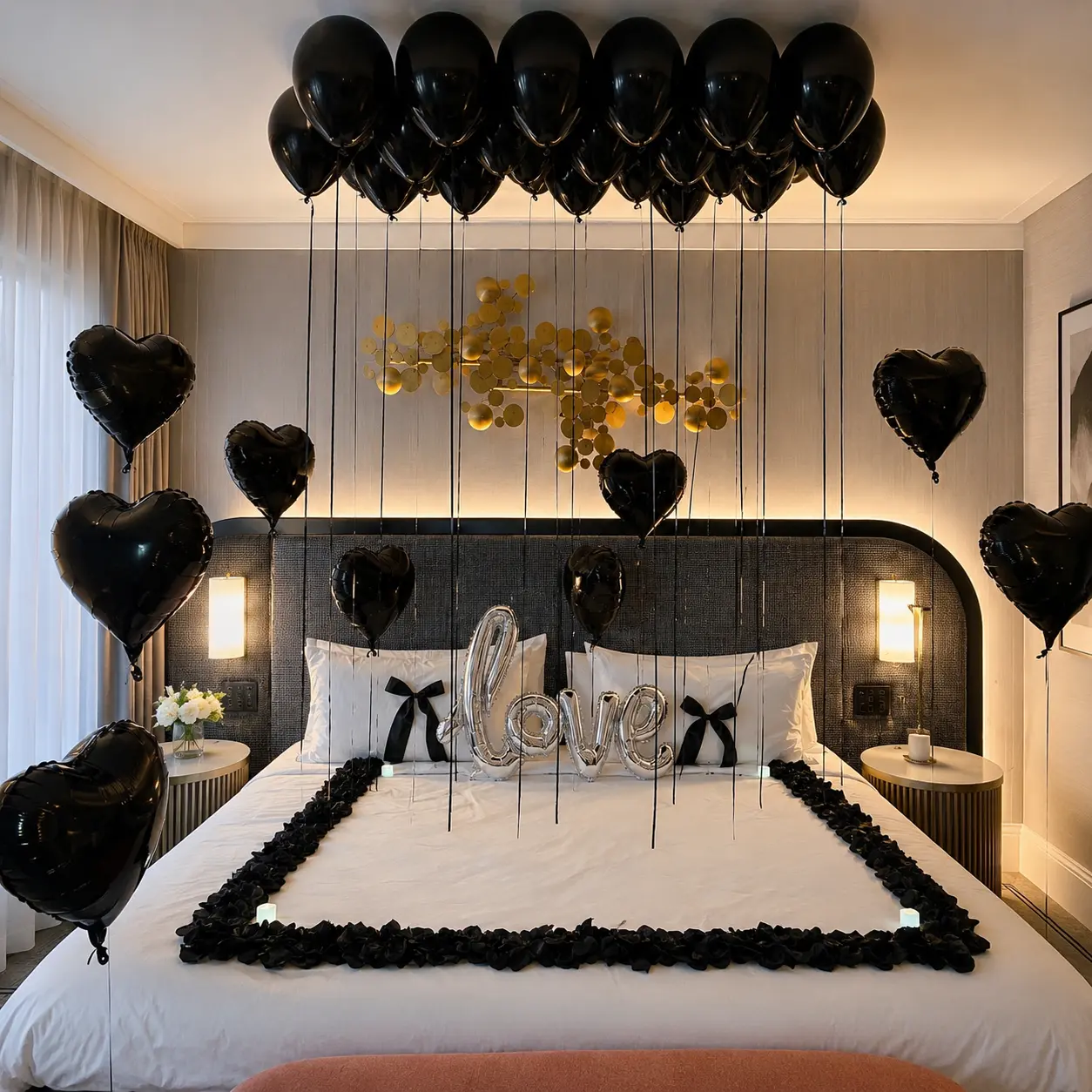 Luxury Black Birthday Balloon Set - Festive Party Decor for Standout Celebrations