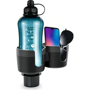 Cup Holder Expander for Car, 2 in 1 Cup Holder Phone Mount with Adjustable Base, Car Cupholder for Yeti Hydro Flasks 16-40oz Cup, 32/40 oz Large Bottles Drink Mugs,Big Cup-Large
