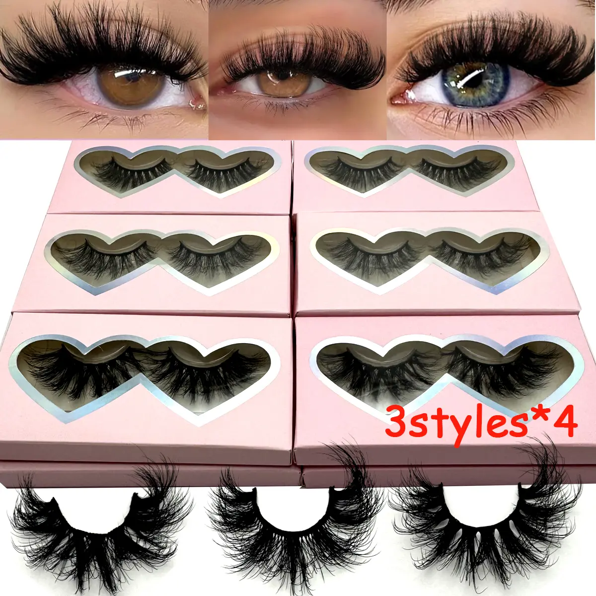 Wholesale Eyelashes 12pairs 5D Mink Lashes Natural Mink Eyelashes Wholesale False Eyelash Makeup Thick Fake Lash In box