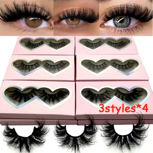 Wholesale Eyelashes 12pairs 5D Mink Lashes Natural Mink Eyelashes Wholesale False Eyelash Makeup Thick Fake Lash In box