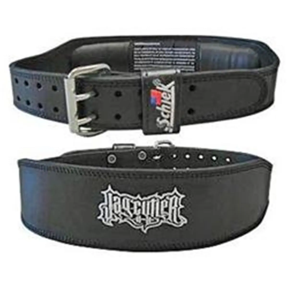 212 MAIN Schiek Sports Jay Cutler Signature Weight Lifting Belt - 4 in. Genuine Leather, Heavy-Duty Buckle, Tapered Sides, Large, Black Signature Belt