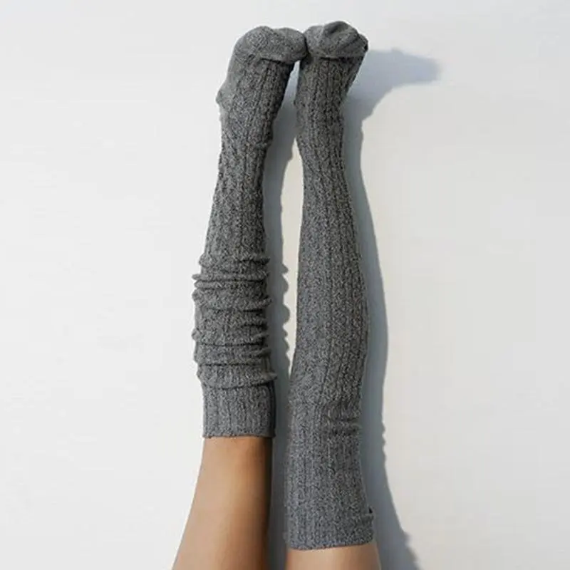Women's Elegant Thigh High Stockings, Knit Cotton Over-the-Knee Boot Socks for Breathable Style and Casual Outfits, Lady, Knee Socks, Those Looking For A Stylish Pair, Over-Knee Length