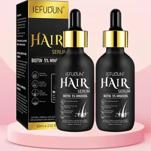 Sefudun Hair Growth Serum, Scalp Treatment Serum, Natural Herbal Formula, Repairs Split Ends, Nourishes Scalp & Strengthens Hair, Suitable for Men, 2 Bottles