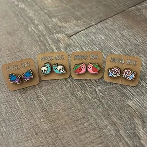 Adorable Snail Studs - Hypoallergenic Wooden Earrings