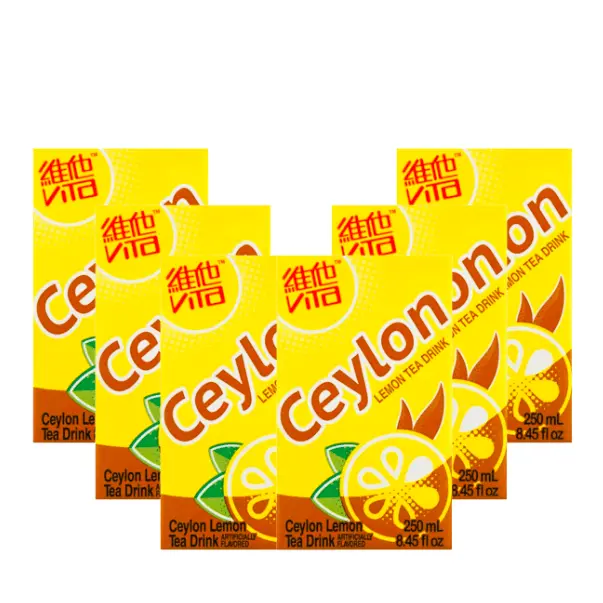 VITASOY Vita Ceylon Lemon Tea 6-Pack (250ml x 6) - Authentic Hong Kong Style Iced Tea, Refreshing Citrus Flavor, Perfect for On-the-Go VITASOY Vita Ceylon Lemon Tea 6-Pack (250ml x 6) - Authentic Hong Kong Style Iced Tea, Refreshing Citrus Flavor, Perfect for On-the-Go