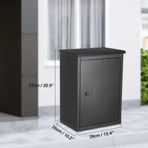 Extra Large Galvanized Steel Parcel Mailbox - Anti-Theft Outdoor Package Drop Box with Code Lock, Wall Mountable, Secure Delivery for Porch or Curbside, Black or White