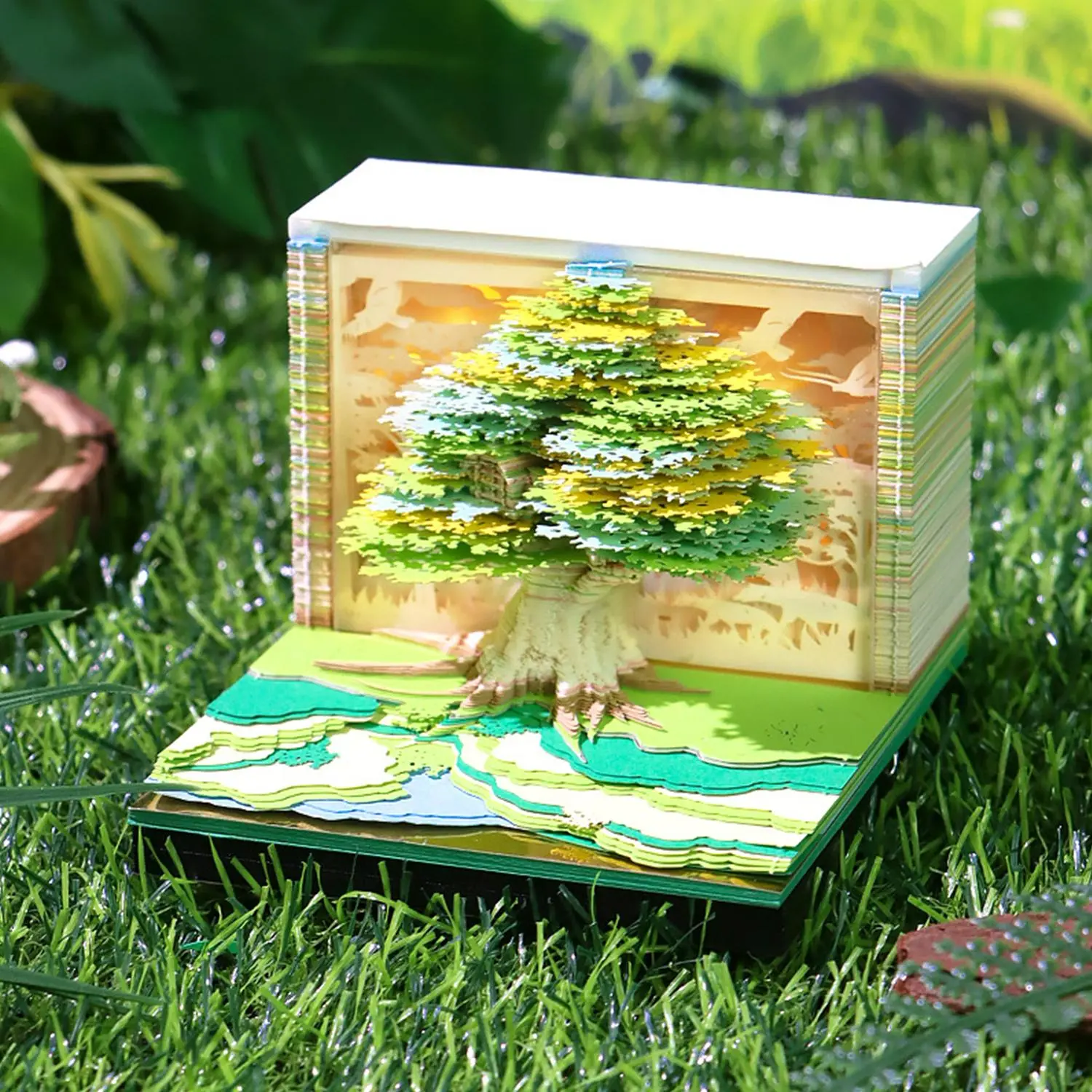 Treehouse Design 3D Paper Craft Notebook, Creative Yearly Calendar, Interactive Tear-Off Pages, Decorative Gift for Living Room Bedroom Office