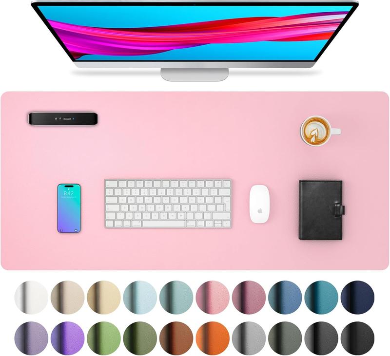 Leather Desk Pad Protector, Mouse Pad, Office Desk Mat, Non-Slip PU Leather Desk Blotter, Laptop Desk Pad, Waterproof Desk Writing Pad for Office and Home