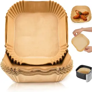 Air Fryer Liners - 100pcs Non-Stick Sheets for Baking, Roasting & Microwaving - Easy Cleanup, Single Sheets for Healthier Cooking Bakeware Kitchenware