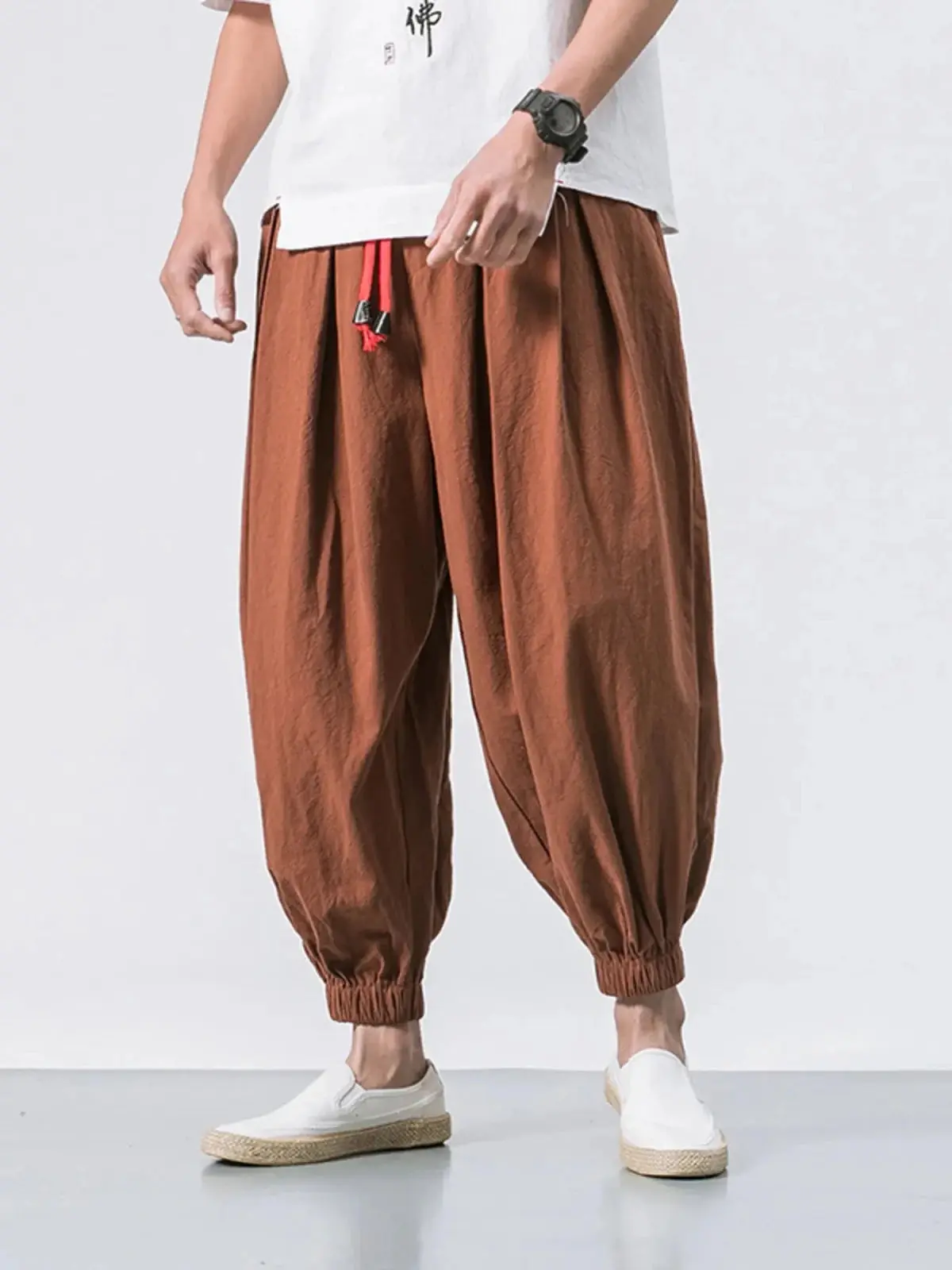 Men's Casual Oversized Joggers - Plus Size (M,3XL,4XL,5XL) Soft Cotton Blend with Breathable Fabric, Adjustable Drawstring for Unrestricted Move in Sports & Outdoors, 2Xl, Casual Jogger, Full Range Of Motion, Loose-Fitting, Machine Washable, Male