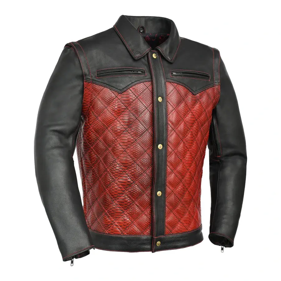 Bold Black & Red Men's Leather Motorcycle Jacket Lightweight trendy color Solid Men bike Faux Leather Jacket Slim Male Blazer Knit Casual Racer Retro Windbreaker Vintage Biker Zip Long Sleeve Jacket