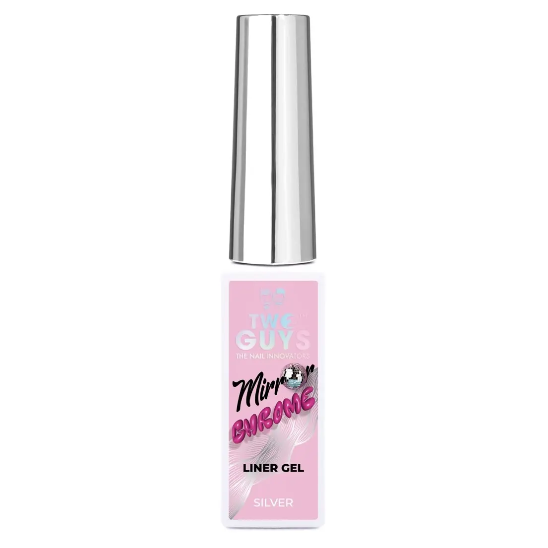 2GUYS NAIL MIRROR CHROME LINER ART GEL - SILVER